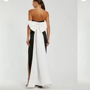 Mac Duggal Black Strapless Gown with Slit